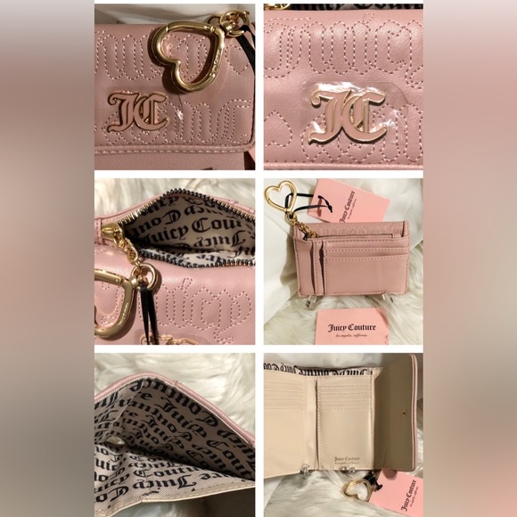 Juicy Couture Handbags - Juicy Couture Blush Wallet/Billfold/Card Holder w/Heart BagCharm-Keychain! NWT!!